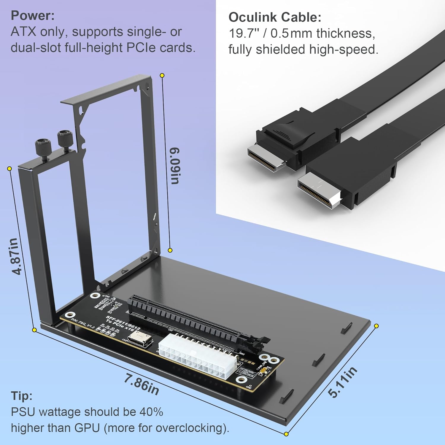 Stacja dokująca EGPU PCIe 4.0  – Oculink Gpu Dock Station recenzja i cena